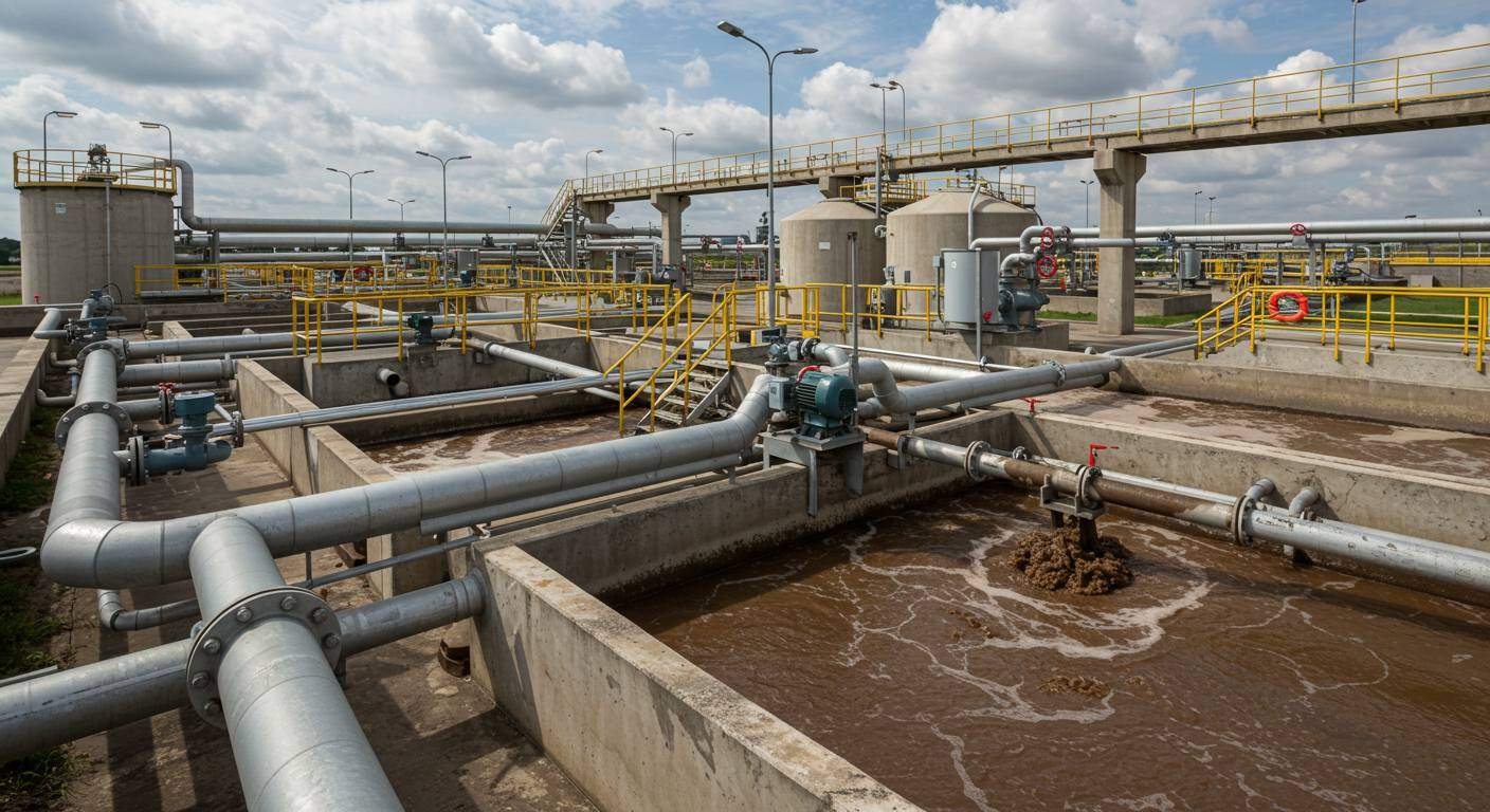 Water treatment plant application for electric flanged ball valve